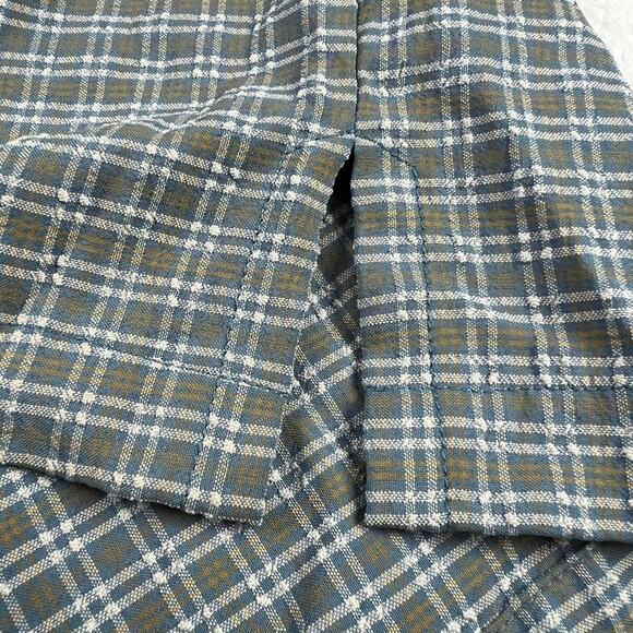 L.L. Bean Men’s Size Large Vintage Button Down Plaid Shirt blue green - Picture 7 of 8